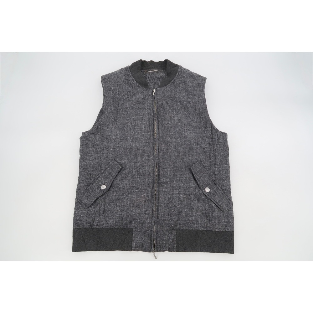 SUITSUPPLY Mens‎ Vest Medium E. Thomas Wool Silk Linen Chengdu Int Zip Gray